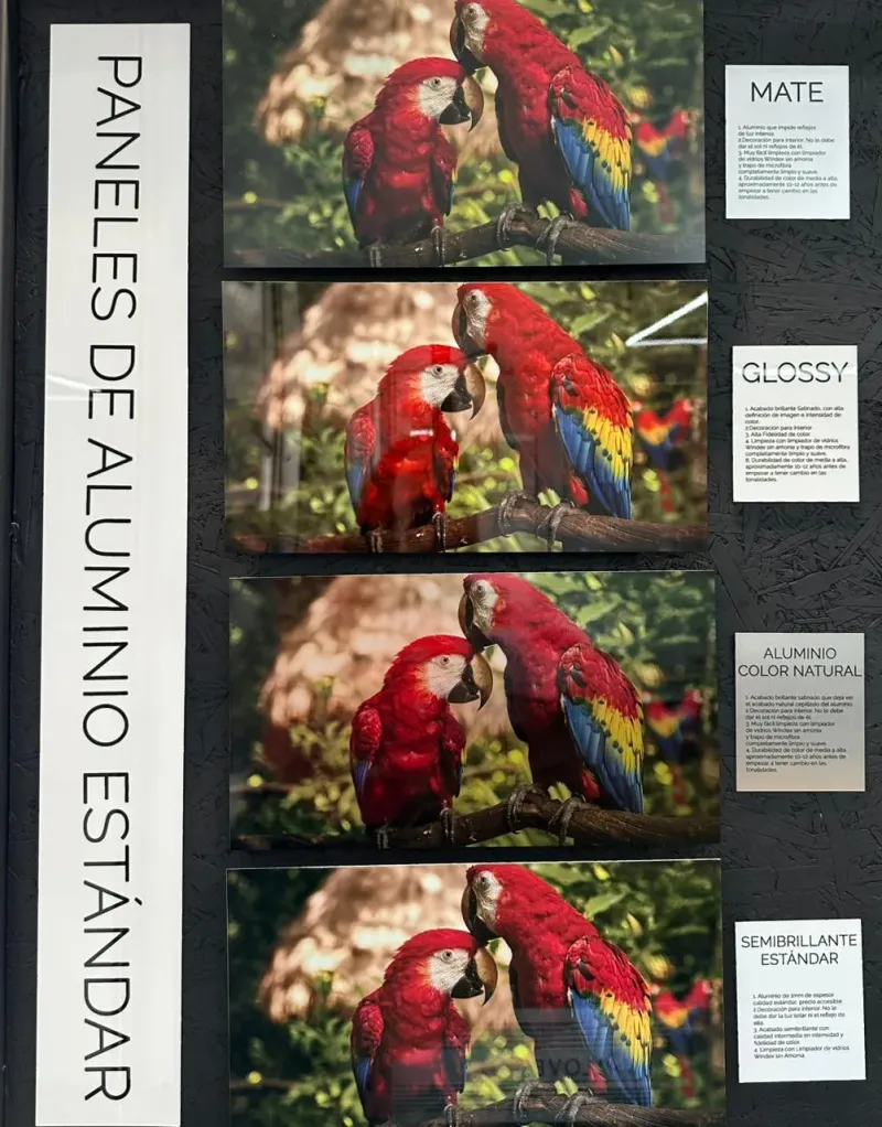 Aluminios estándar en distintos acabados
